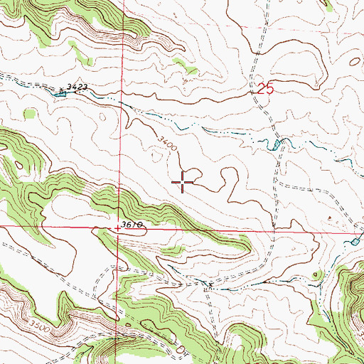 Topographic Map of 01N40E24CACB01 Well, MT
