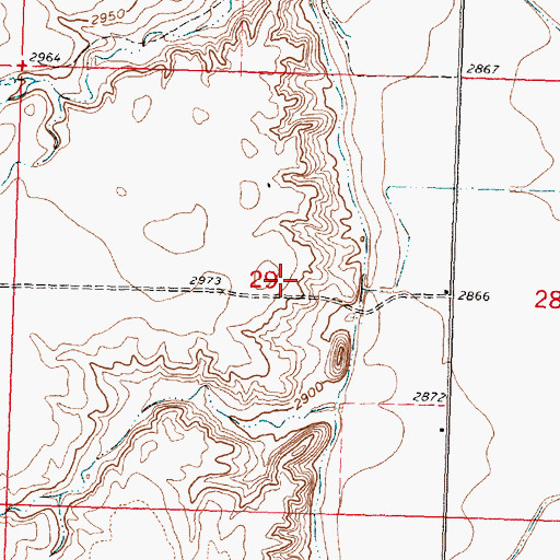 Topographic Map of 01N38E29ADCC01 Well, MT