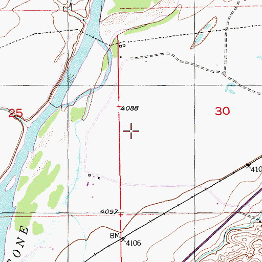 Topographic Map of 01N14E30CBBD01 Well, MT