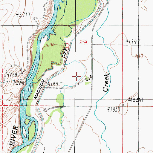 Topographic Map of 01N02E29DCA_01 Well, MT