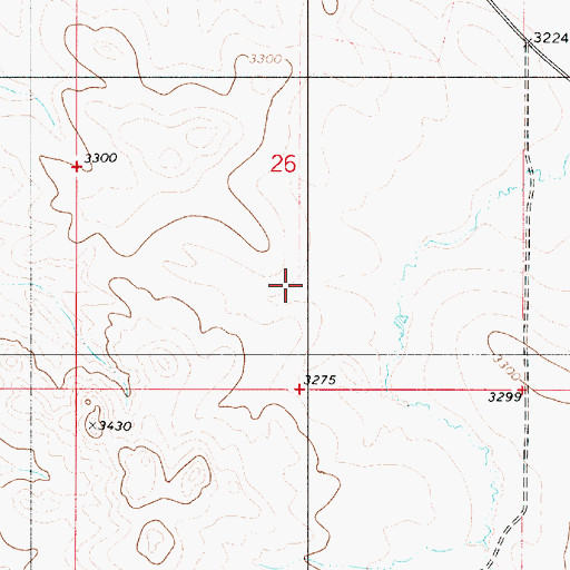 Topographic Map of 01N52E26CDAA01 Well, MT