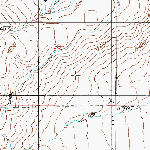Topographic Map of 01N03E28DCAA01 Well, MT