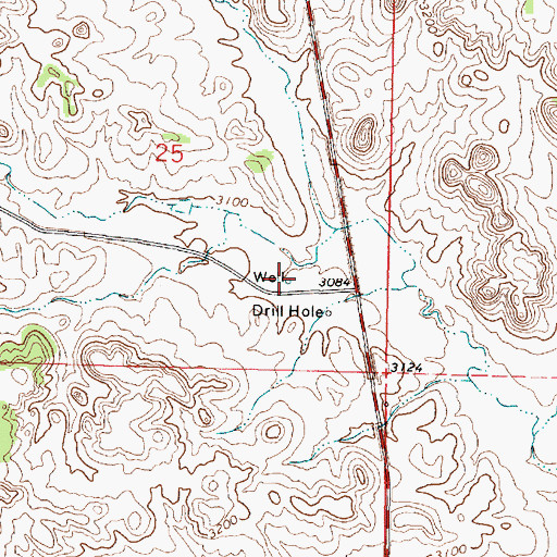 Topographic Map of 01N41E25DDBB01 Well, MT