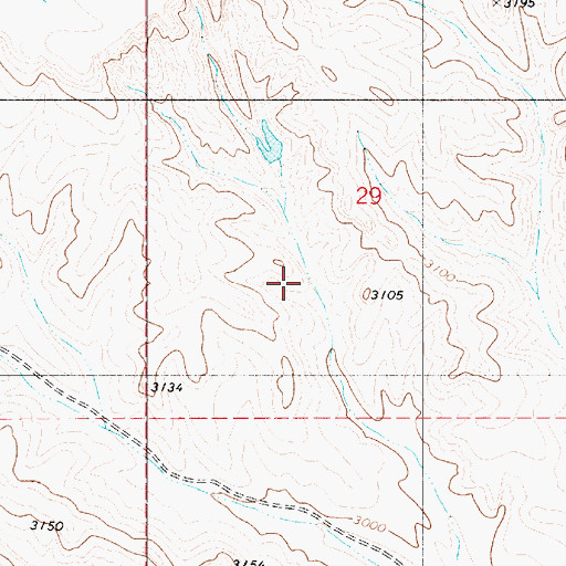 Topographic Map of 01N53E29CAC_01 Well, MT