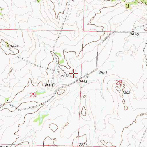 Topographic Map of 01N38E29ADDA01 Well, MT