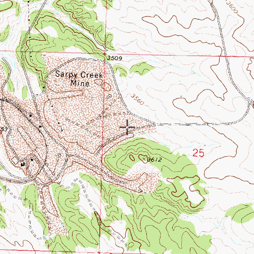 Topographic Map of 01N37E25BCAC01 Spring, MT