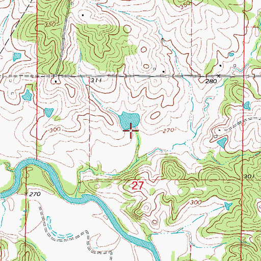 Topographic Map of Lemmons Lake Dam, AR