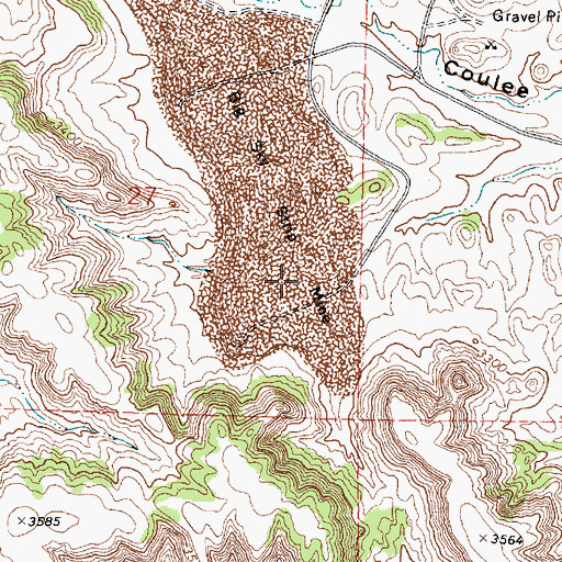 Topographic Map of 01N41E27DACA01 Well, MT