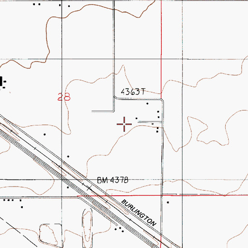 Topographic Map of 01N04E28DA__01 Well, MT