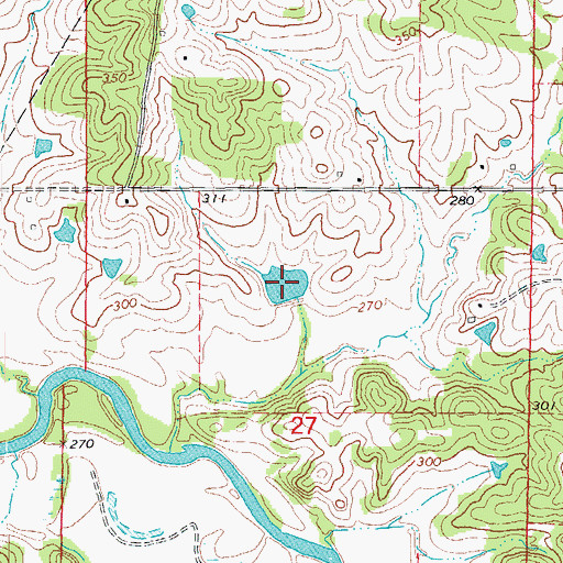 Topographic Map of Lemmons Lake, AR