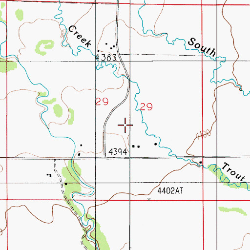 Topographic Map of 01N05E29DB__01 Well, MT