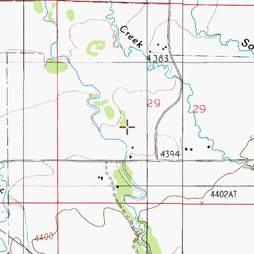 Topographic Map of 01N05E29CA__02 Well, MT