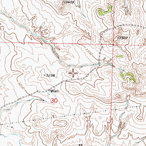 Topographic Map of 01N36E30BDDA01 Well, MT