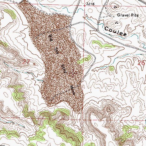 Topographic Map of 01N41E27DAAC01 Well, MT