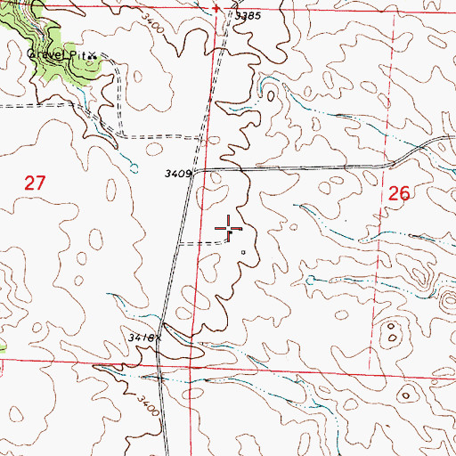 Topographic Map of 01N49E26CBBD01 Well, MT