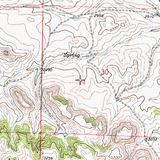 Topographic Map of 01N44E30BCDA01 Well, MT