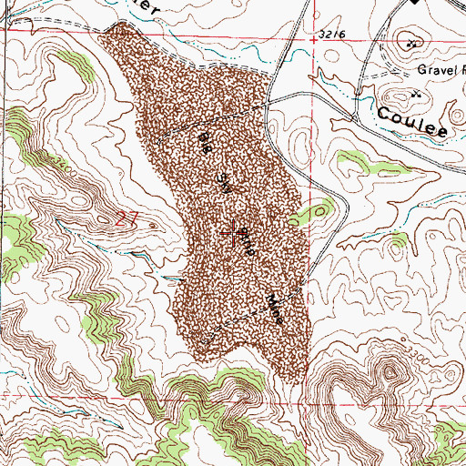 Topographic Map of 01N41E27DABB02 Well, MT