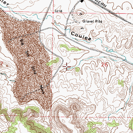 Topographic Map of 01N41E26CBAB02 Well, MT