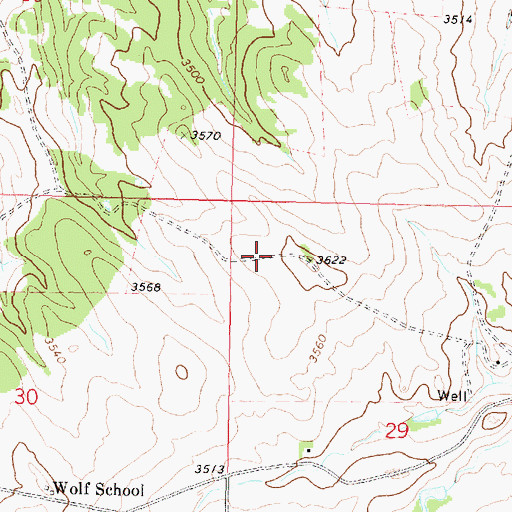 Topographic Map of 01N38E30AAAD03 Well, MT