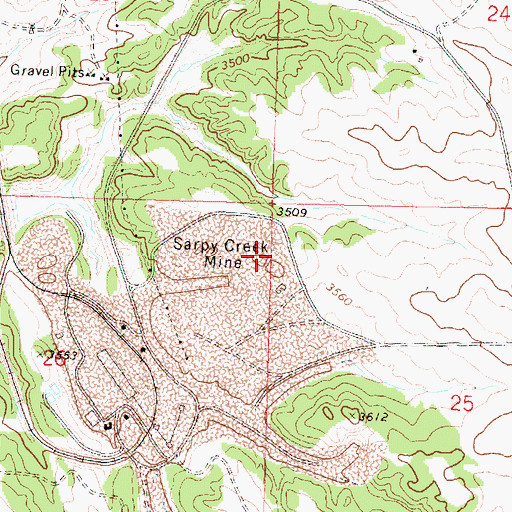 Topographic Map of 01N37E26AADA01 Spring, MT