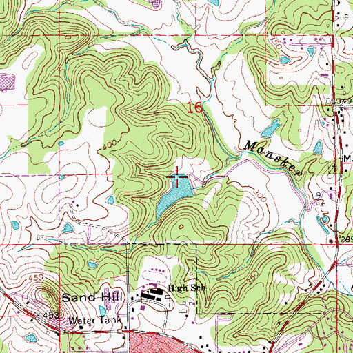 Topographic Map of Bates Lake Dam, AR