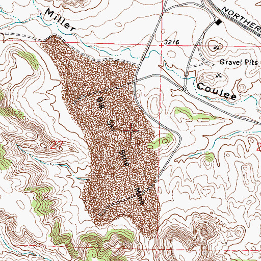Topographic Map of 01N41E27ADCA01 Well, MT