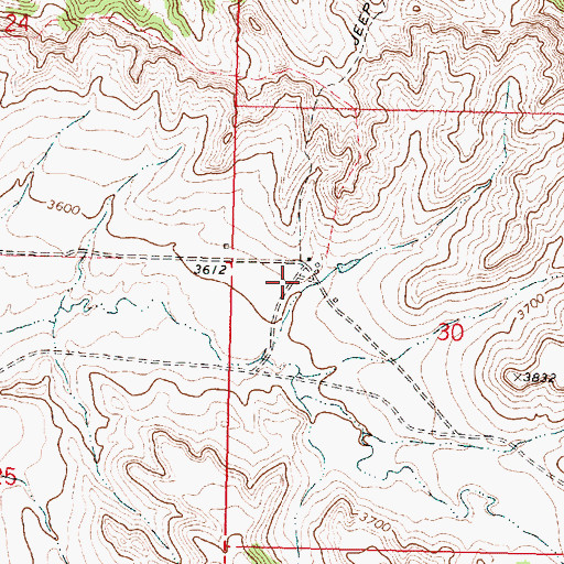 Topographic Map of 01N39E30BCDB01 Well, MT
