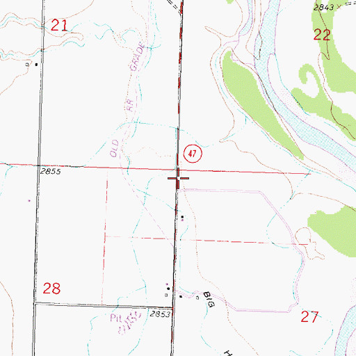 Topographic Map of 01N33E27BBBB02 Well, MT