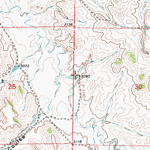 Topographic Map of 01N46E30BCCB01 Well, MT