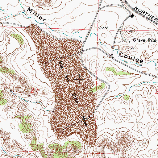Topographic Map of 01N41E27ADDB01 Well, MT