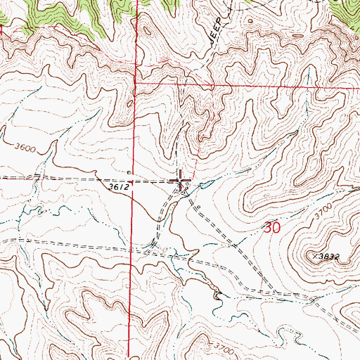 Topographic Map of 01N39E30BCAC01 Well, MT