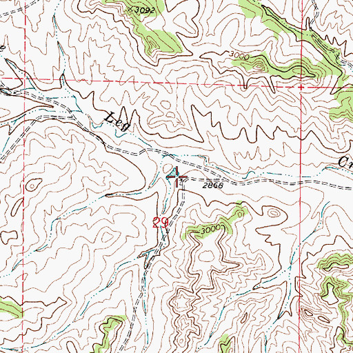 Topographic Map of 01N44E29ACBD01 Well, MT