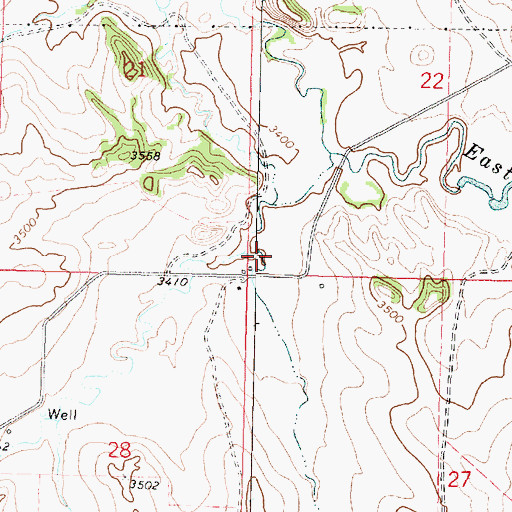 Topographic Map of 01N38E22CCCC01 Well, MT