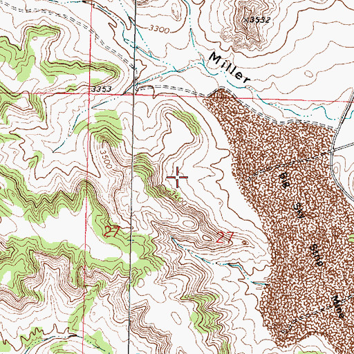 Topographic Map of 01N41E27BDBA02 Well, MT