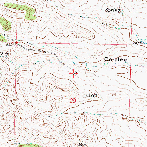 Topographic Map of 01N40E29ABCC01 Well, MT
