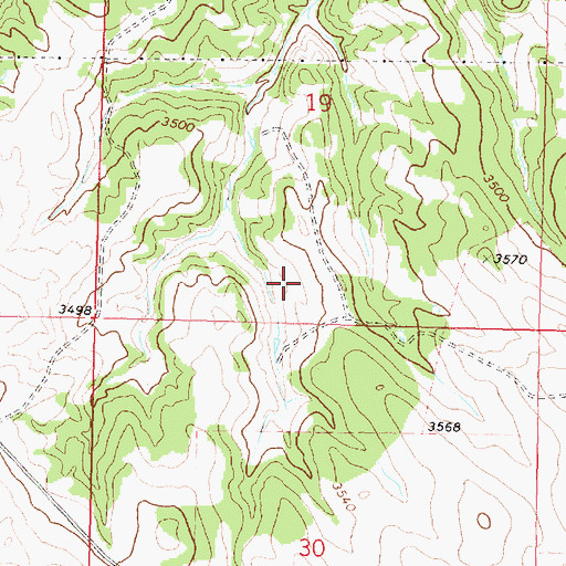 Topographic Map of 01N38E19CDDB01 Well, MT