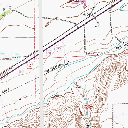 Topographic Map of 01N14E28BABD01 Well, MT