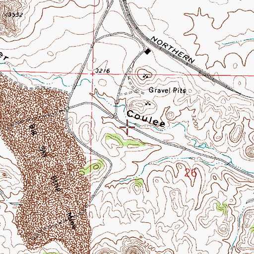 Topographic Map of 01N41E26BBDC01 Well, MT