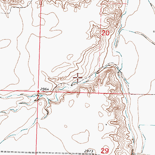 Topographic Map of 01N33E20CD__01 Well, MT