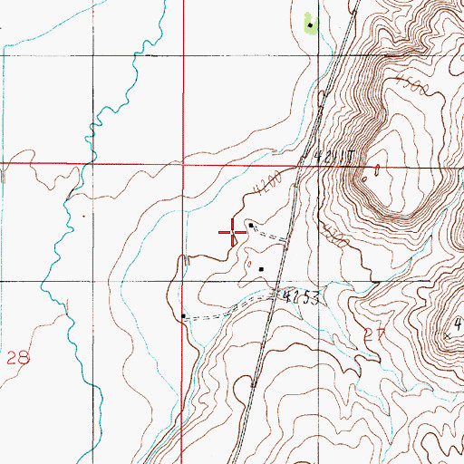 Topographic Map of 01N02E27BBDA01 Well, MT