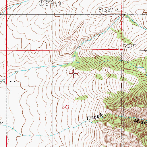 Topographic Map of 01N06E30AB__01 Spring, MT