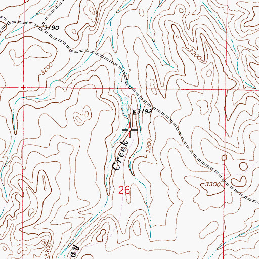 Topographic Map of 01N46E26ABCB01 Well, MT