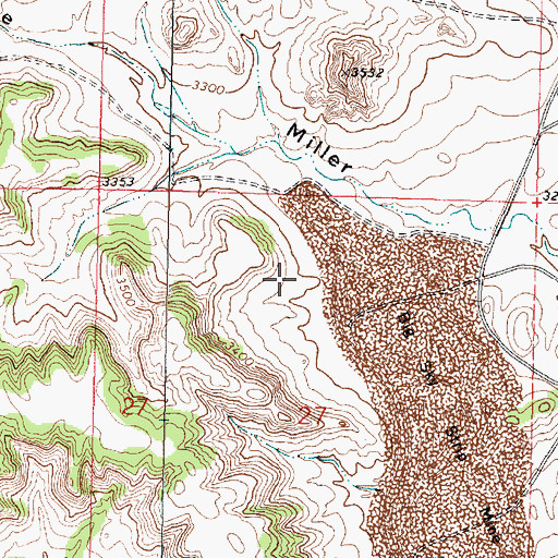 Topographic Map of 01N41E27BADC03 Well, MT