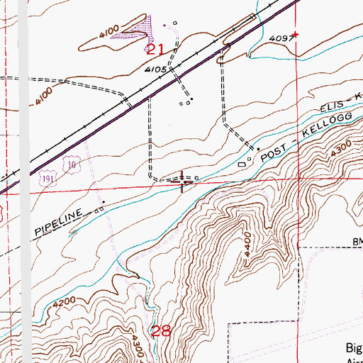 Topographic Map of 01N14E21DCDC01 Well, MT