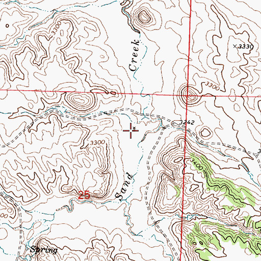 Topographic Map of 01N49E25AACB01 Well, MT