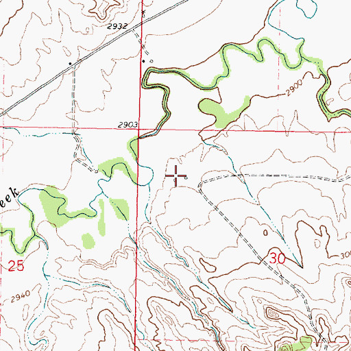 Topographic Map of 01N43E30BBDB01 Well, MT