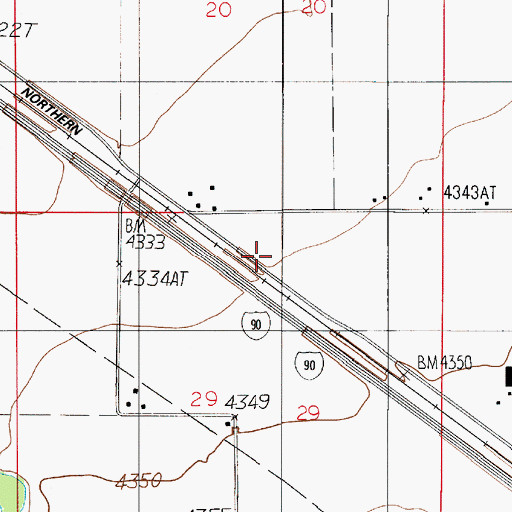 Topographic Map of 01N04E29AB__01 Well, MT