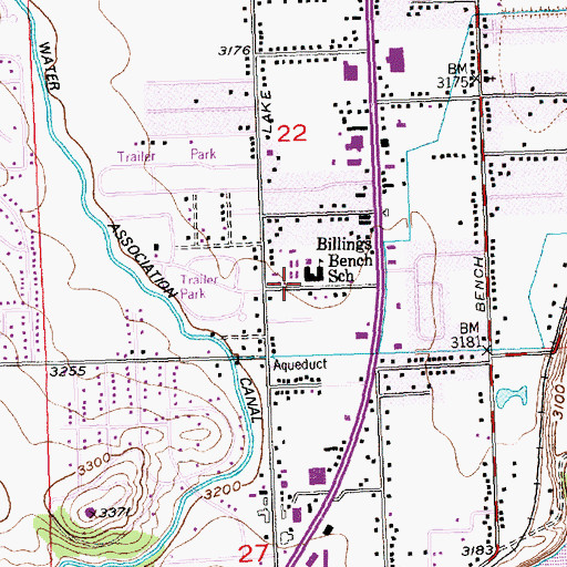 Topographic Map of 01N26E22DCBD01 Well, MT
