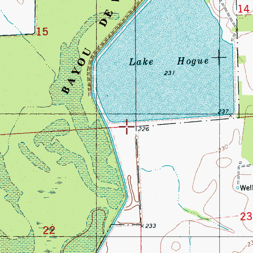 Topographic Map of Lake Hogue Dam, AR