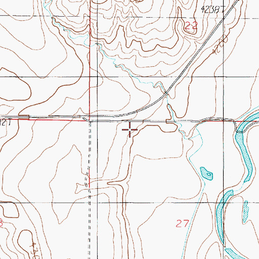 Topographic Map of 01N01W27BBAA02 Well, MT